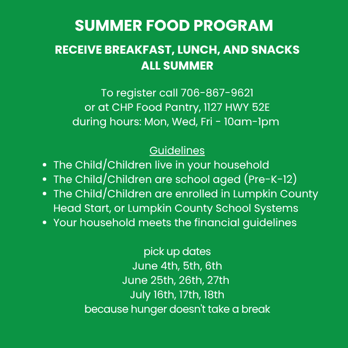 summer food program dahlonega ga